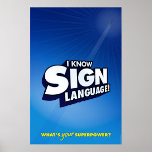 Ik ken gebarentaal. (ASL) Poster