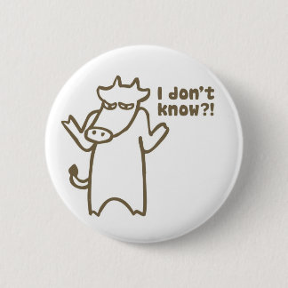 Ik ken geen Cartoon Cow Button