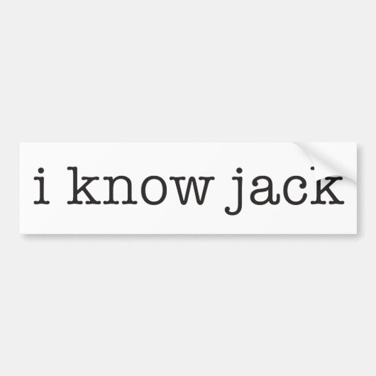 Ik ken Jack Bumpersticker (Voorkant)