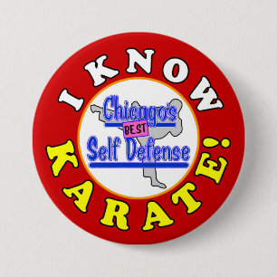 "IK KEN KARATE!" Larry Appleton Perfect Strangers Ronde Button 7,6 Cm