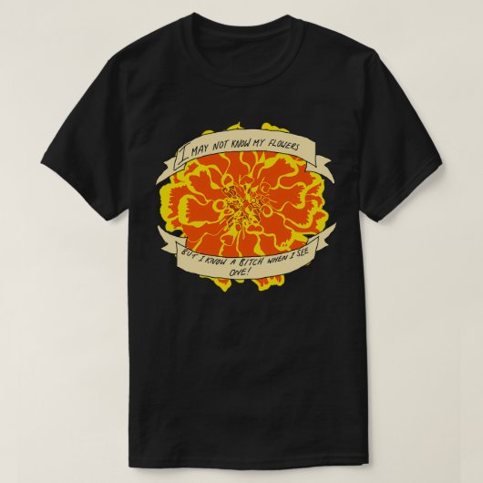Ik ken mijn bloemen niet. t-shirt (Design voorkant)