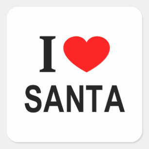 Ik ❤️ KERSTMAN Ik HOU VAN KERSTMAN Ik HART KERSTMA Vierkante Sticker
