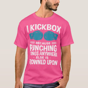 Ik kickbox omdat grappige kickboxing t-shirt