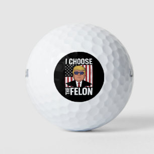 Ik kies de misdadiger Trump 2024 Republikeinse Pat Golfballen
