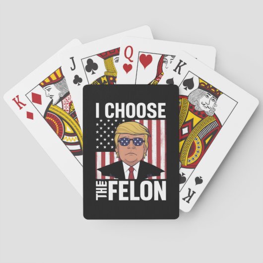 Ik kies de misdadiger Trump 2024 Republikeinse Pat Pokerkaarten (Achterkant)