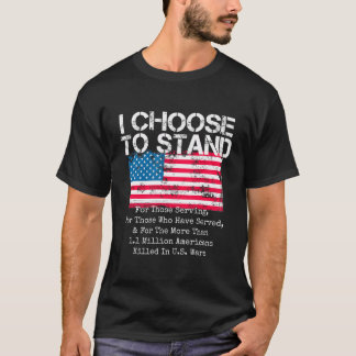 Ik kies ervoor om te staan Amerikaanse vlag nation T-shirt