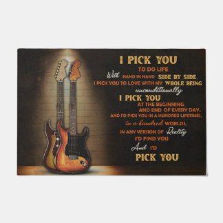 Ik kies Guitar Mat, Guitar Lovers Gift Deurmat