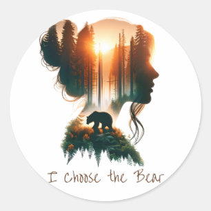 Ik kies het Beer Ronde Sticker