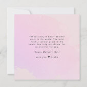 Ik kies je Moederdag Pioen Bloemen Kaart (Achterkant)