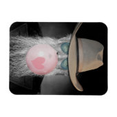 IK KIES je oude man die Gum Bubble blaast en hart Magneet (Horizontaal)