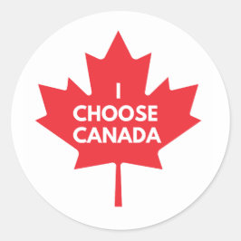 Ik kies voor Canada Round Sticker