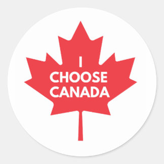 Ik kies voor Canada Round Sticker