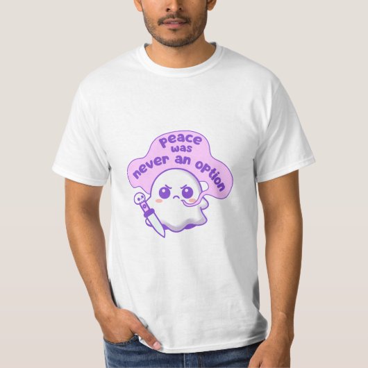 Ik kies voor geweld Ghost Funny Skull T-shirt (Voorkant)