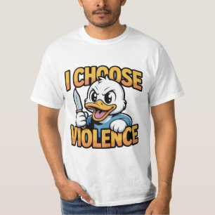 Ik Kies voor Geweld – Grappige Boze Eend Meme Over T-shirt