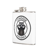 Ik kies voor geweld Grappige wasbeer Heupfles (Links)