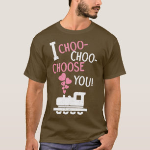 Ik kies voor je Valentijnsdag Hearts Day Train Lov T-shirt