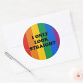 IK KIJK ALLEEN RECHTS RONDE STICKER (Envelop)