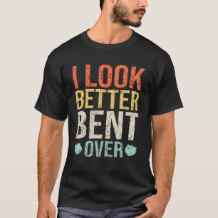 Ik kijk beter gebogen over fitness workout perzik  t-shirt