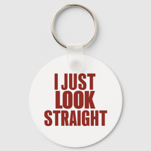 Ik kijk gewoon hetero LGBT Gay Lesbian Pride Maand Sleutelhanger