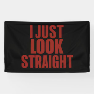 Ik kijk gewoon hetero LGBT Gay Lesbian Pride Maand Spandoek