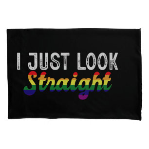 Ik kijk gewoon rechtuit LGBT Regenboog Pride Maand Kussensloop