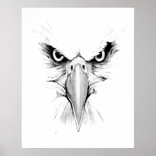Ik kijk naar je. Eagle Headface Tattoo Poster (Voorkant)