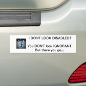 "Ik kijk niet gehandicapt" bumpersticker (Op auto)