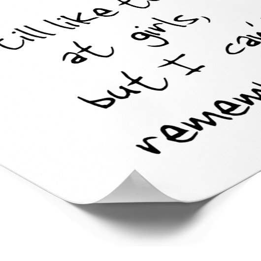 Ik kijk nog steeds naar de meisjesprint poster (Hoek)