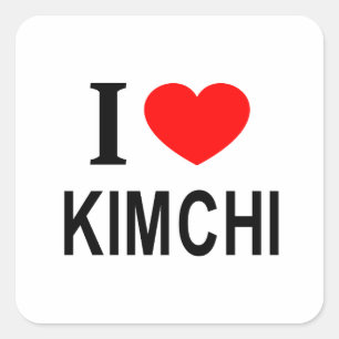 Ik ❤️ KIMCHI Ik hou van KIMCHI Ik HEART KIMCHI Vierkante Sticker