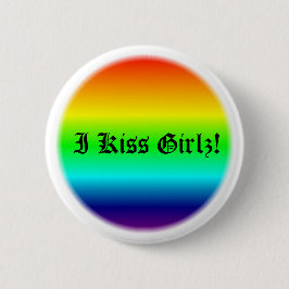 Ik Kiss Girlz. Ronde Button 5,7 Cm