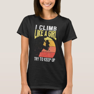 Ik klimt als een Girl Rock die Kinder vrouwen klim T-shirt