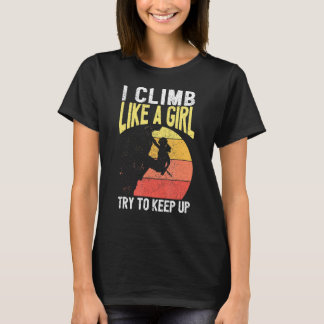 Ik klimt als een Girl Rock die Kinder vrouwen klim T-shirt
