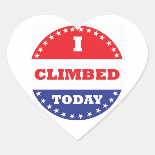 Ik klom vandaag hart sticker (Voorkant)