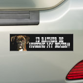 Ik knuffel liever m'n boksendelsticker. bumpersticker (Op auto)