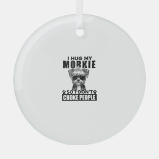 Ik knuffel mijn morkie zodat ik mensen niet stik g glas ornament