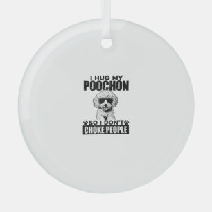 Ik knuffel mijn pochon zodat ik mensen niet stik g glas ornament