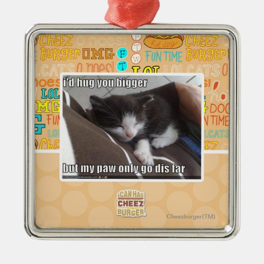 Ik knuffelde je groter metalen ornament (Voorkant)