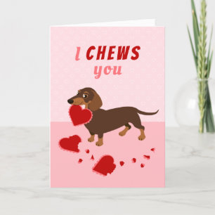 Ik koester je Dachshund Valentijnsdag Holiday Kaar Feestdagen Kaart