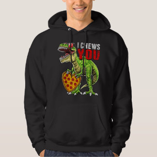 Ik koester je T Rex Dinosaur Pizza Valentijnsdag H Hoodie