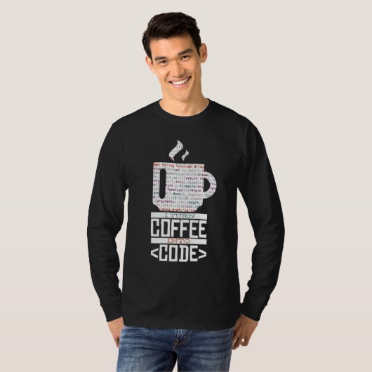 IK KOFFIE IN CODE Fun Web Developers Codering T-shirt (Voorkant volledig)