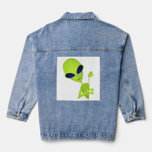 Ik kom in Peace Alien Denim Jacket