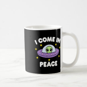 Ik kom in vrede Grappig Ruimteschip Alien Koppel M Koffiemok