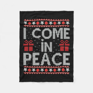 Ik kom in vrede Ik ben vredeskoppel lelijke kerstt Fleece Deken