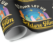 Ik kom laat ons hem aanbidden Kerstmis Cadeaupapier (Rol Hoek)