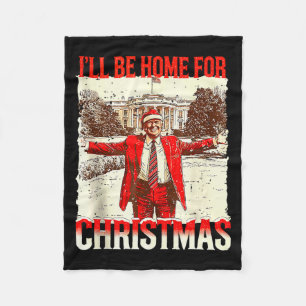 Ik kom met Kerst thuis, Sinterklaas, Vintage grapp Fleece Deken