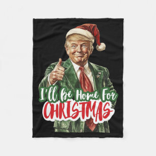 Ik kom met Kerstmis thuis Santa Trump Xmas Pyjama Fleece Deken