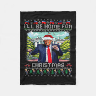 Ik kom met Kerstmis thuis Sinterklaas Funny Trump Fleece Deken