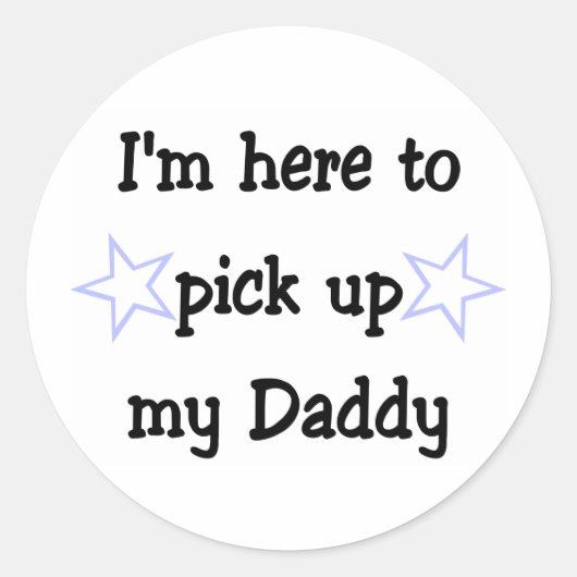 Ik kom m'n vader ophalen ronde sticker (Voorkant)