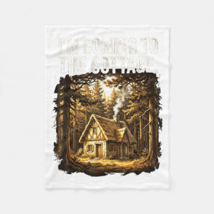 Ik kom naar het huisje vintage bos hut fleece deken