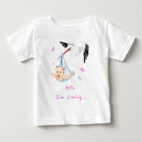 Ik kom.. Stork Carrying Baby Fun Tekst/Naam toevoe